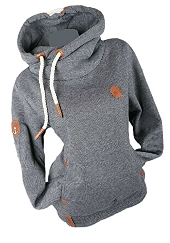 xy Damen Hoodie Kapuzenpullover Sweatshirt Warmer Fleece Pulli M L XL 2XL 3XL (Anthrazit, 3XL, 3X_l) von xy