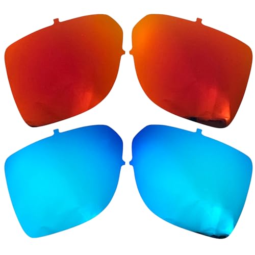 Ersatzgläser für Oakley Castel Sonnenbrille OO9147 (polarisiert), Rot/Blau, 56*44mm von xyqrenrr