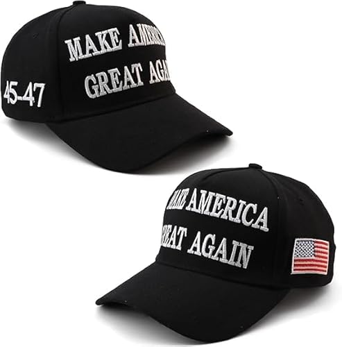 MAGA Hat Donald Trump Hat Red Black Dark MAGA Hat 2024 Trump Merchandise 45-47 Make America Great Again Baseball Cap, Dark Maga Hat, Einheitsgröße von xywlwoer