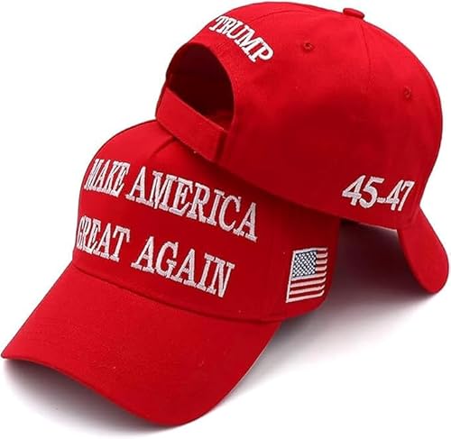xywlwoer MAGA Hat Donald Trump Hat Trump 2024 Hat Trump Merchandise 45-47 Make America Great Again Hat Trump Slogan Baseball Cap, Mütze Make America Great Again, Rot, Einheitsgröße von xywlwoer
