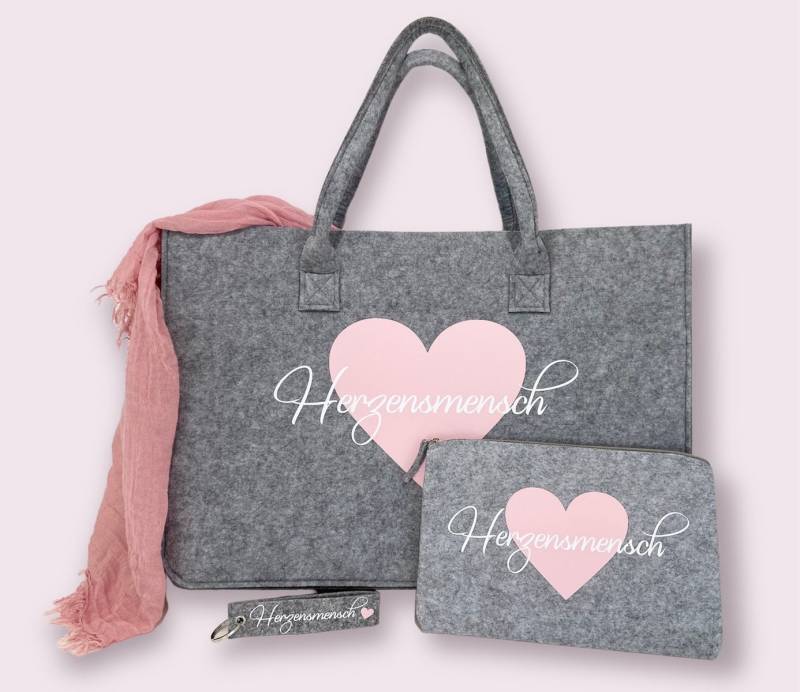 xxl Filztasche Im Set Personalisiert Mit Wunschtext von xzauberhaftschoenx
