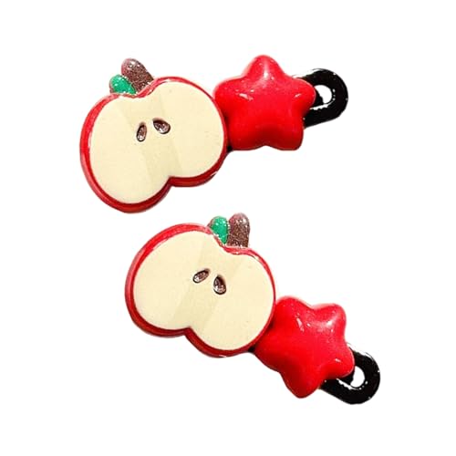2 Stück Cartoon Obst Stern Haarspange für Frauen Mädchen Stirn und Seite Pony Haarzubehör Kinder Kopfschmuck von yabaikekeji