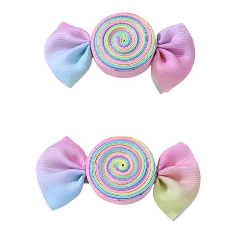 Stilvolle Haarspangen für Mädchen, Cartoon- und bunte Designs, Haarschmuck für Mädchen und Kinder, 2 Stück von yabaikekeji