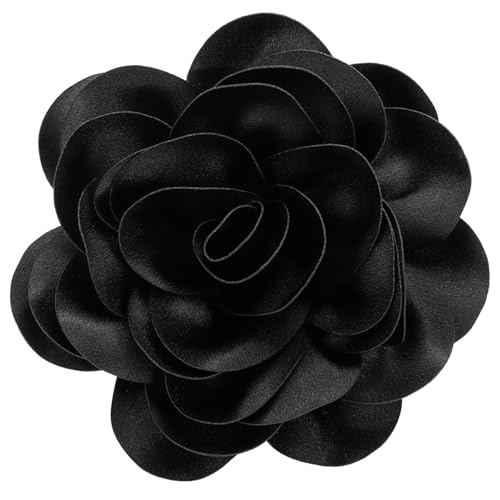 Yadiana 18 cm große Rosen-Brosche, extra groß, zierliche Satin-Stoffrosen-Broschen, Anstecknadeln, zarte handgefertigte große Kamelien-Blumen-Broschen und Anstecknadeln für Frauen, Hochzeit, Party von yadiana