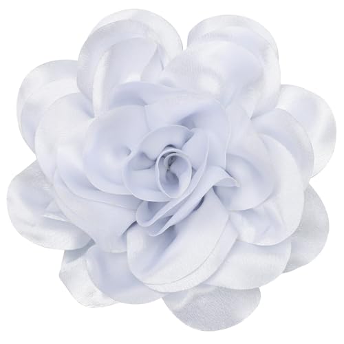 Yadiana 18 cm große Rosen-Brosche, extra groß, zierliche Satin-Stoffrosen-Broschen, Anstecknadeln, zarte handgefertigte große Kamelien-Blumen-Broschen und Anstecknadeln für Frauen, Hochzeit, Party von yadiana