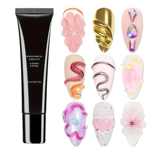 3D Skulptur Nail Gel Aufbaugel Multifunktionell Rhinestone Glue Gels 5D-Geprägtes Candy-Gels Nageldesign Sculpting Nagelmodellage Hause von yakermur