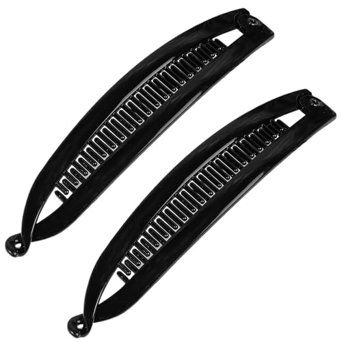 yakermur Bananenclips für dünnes Haar, Bananen-Haarspangen für Frauen, Doppelkrallen-Clips, Clincher Combs Barrets | 2 x Mode-Accessoires, starke Haarspange für Frauen und Mädchen von yakermur