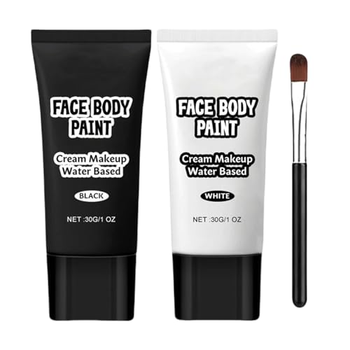 yakermur Gesichtscreme-Farbset, Körperfarbe auf Wasserbasis, Gesichtsfarbe auf Wasserbasis für Erwachsene und | Körperfarbe Creme, Halloween-Make-up, Zubehör von yakermur