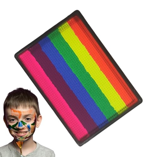 yakermur Make-up für Kinder | Regenbogen-Palette für Gesicht | Künstlerisches Make-up auf Wasser 6 Farben für Konzerte Karneval Hochzeit Geburtstag Partys Weihnachten Cosplay Erwachsene und Bühne von yakermur