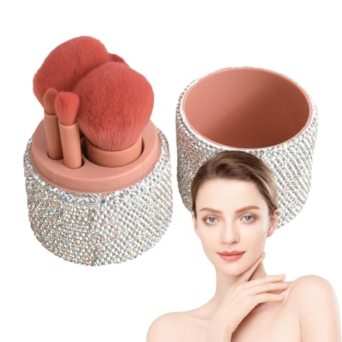 yakermur Reise-Make-up-Pinsel-Set, Mini-Make-up-Pinsel - Tragbares 5-teiliges Reisepinsel-Set, kleine Kosmetikpinsel | Make- - -Reiseset mit Aufbewahrungsbox für Lidschatten, Puder, Foundation von yakermur
