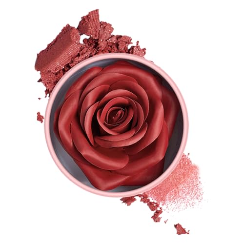 yakermur Rouge für Gesicht – langanhaltender Rouge – 3D-Wangenpuder leicht und langanhaltend mit Rosenblättern für Partys und Veranstaltungen – Buildable Teint für Damen von yakermur