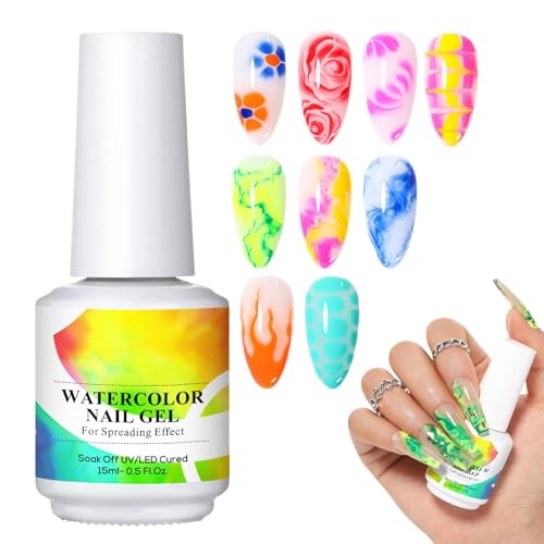 yakermur UV Gel Polour, Blühende Gel-Nagellack, 15ml Finnaim Gel Light Flower für Frauen, tragbarer Nagellack mit Splittereffekten für Freundin von yakermur