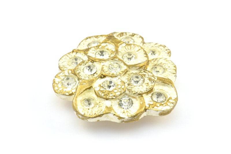 1 Vintage Blumen Handcraft Gürtelschnalle Mit Steinen | 57 X 57 Mm - Made in Germany Bs 1244 von yakutum