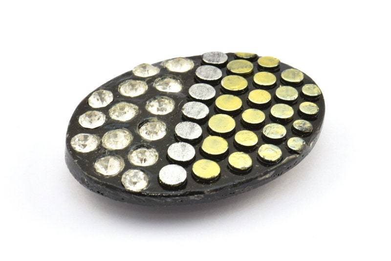 1 Vintage Gürtelschnalle Mit Steinen | 66 X 50 Mm - Made in Germany Bs 1305 von yakutum