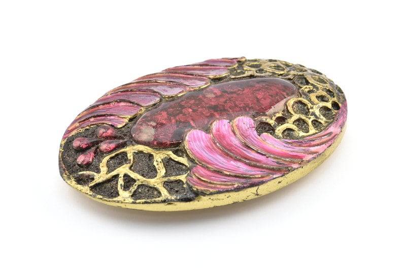 1 Vintage-Handarbeit Gürtelschnalle Mit Stein | 117 X 81 Mm - Made in Germany Bs 1288 von yakutum