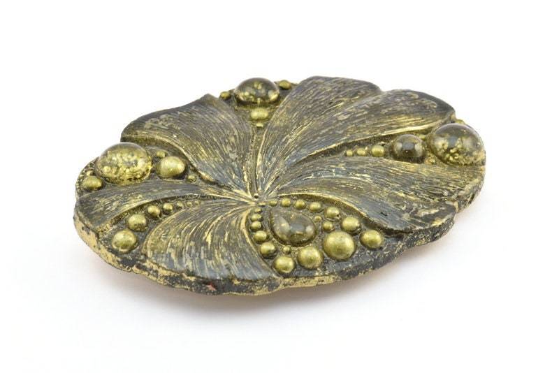 1 Vintage-Handarbeit Gürtelschnalle Mit Stein | 121 X 82 Mm - Made in Germany Bs 1244 von yakutum