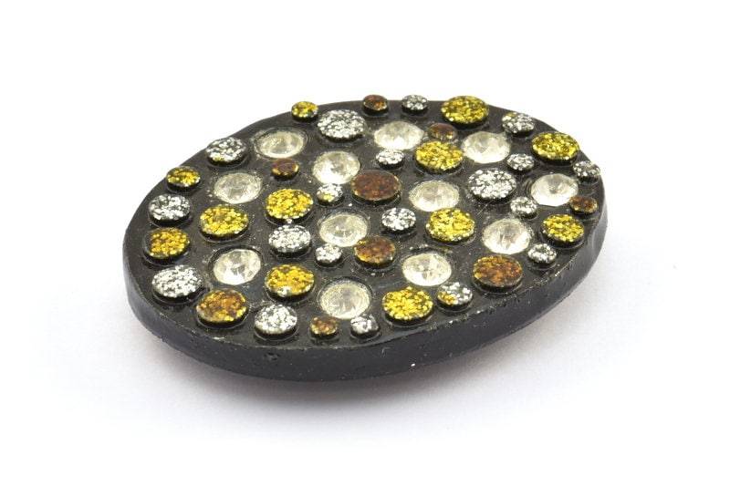 1 Vintage-Handarbeit Gürtelschnalle Mit Stein | 66 X 50 Mm - Made in Germany Bs 1244 von yakutum