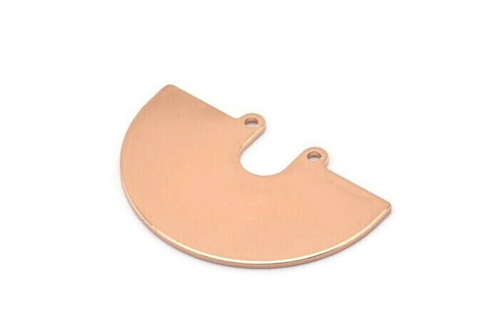 Halbkreis Anhänger, 2 Rose Vergoldeter Messing Anhänger Mit Loch | 33x22x0.80 Mm D0669 Q0766 von yakutum
