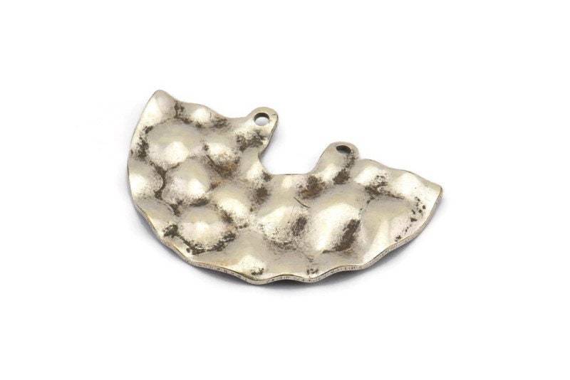Halbkreis Anhänger, 4 Gehämmerte Antik Silber Plattierte Anhänger Mit 2 Löcher | 33x22x0.80 Mm D0673 von yakutum