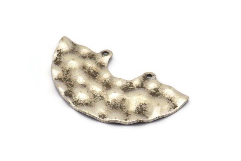 Halbkreis Anhänger, 4 Gehämmerte Antike Silber Überzogene Anhänger Mit 2 Löcher | 35x20x0.80 Mm D900 H0875 von yakutum