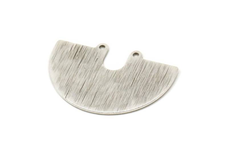 Halbkreis Charme, 4 Antik Versilbert Messing Strukturierte Charme Anhänger Mit 2 Löchern | 33x22x0.80 Mm D0739 H0848 von yakutum