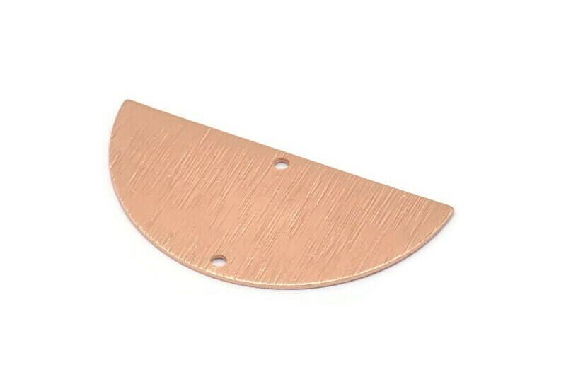 Halbmond Rosegold, 2 Strukturierte Messing Halbkreis Rohlinge Rosegold | 36x18x0.60 Mm D0665 Q0761 von yakutum