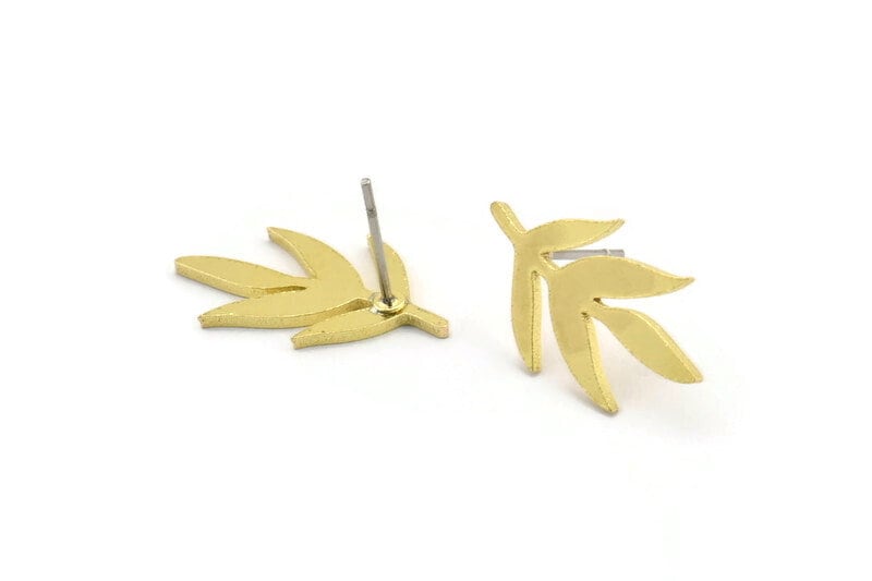 Messing Blatt Ohrring, 8 Rohmessing Ohrstecker, Zubehör | 20x12x1mm A3691 Messing Blatt Ohrring, 8 Rohmessing Ohrstecker, Zubehör | 20x12x1mm A3691 von yakutum