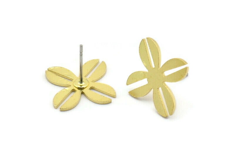 Messingblumenohrringe, 8 Rohmessingblumenförmige Ohrstecker | 14x17x0, 80 Mm A2709 Messingblumenohrringe, 8 Rohmessingblumenförmige Ohrstecker | 14x17x0, 80 Mm A2709 von yakutum