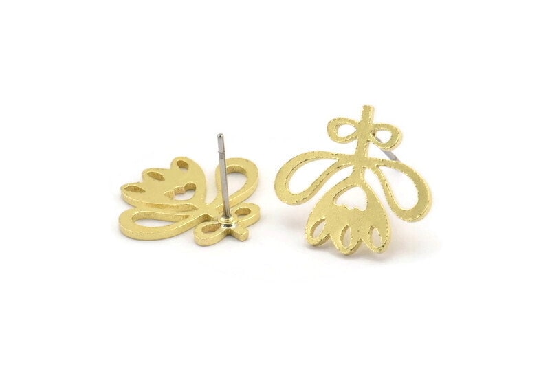 Messing Blumen Ohrring, 8 Rohmessing Blume Geformte Ohrstecker | 16x18x1mm A3805 Messing Blumen Ohrring, 8 Rohmessing Blume Geformte Ohrstecker | 16x18x1mm A3805 von yakutum