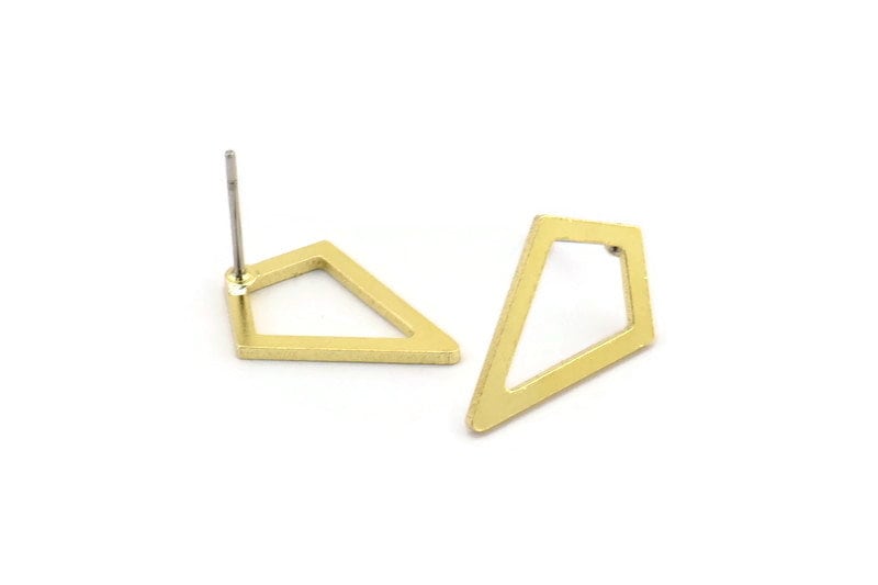 Messing Diamant Ohrstecker, 8 Rohmessing Ohrstecker | 17x12x1mm A3787 Messing Diamant Ohrstecker, 8 Rohmessing Ohrstecker | 17x12x1mm A3787 von yakutum