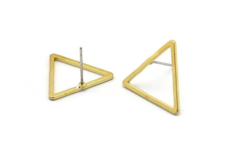 Messing Dreieck Ohrstecker, 12 Ohrstecker | 20 Mm D0109 A1142 von yakutum