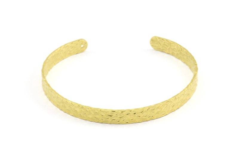 Messing Gehämmert Armreif - 2 Blanko Armreifen Mit 1 Loch | 156x6x1.2 Mm R062 von yakutum