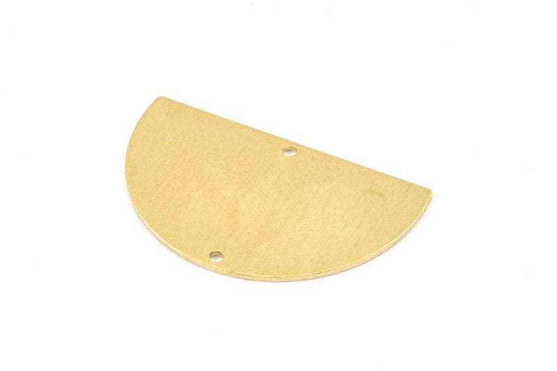 Messing Halbmond, 8 Rohmessing Halbkreis Rohlinge Mit 2 Löcher, Charms, Ohrringe, Anhänger | 34x20x0.80 Mm D0749 von yakutum