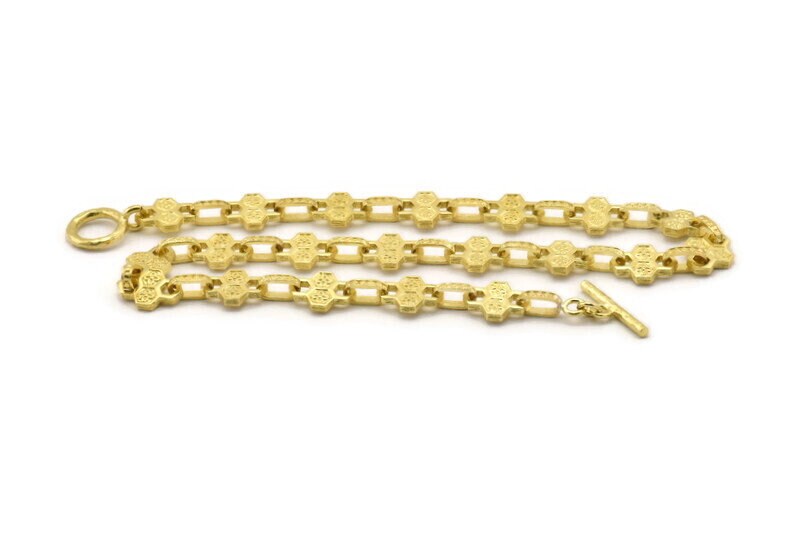 Messing Halskette Kette, Halskette, Kette | 43cm - 16, 9 Inc 17x13x2, 5 12x16x3mm N1847 von yakutum