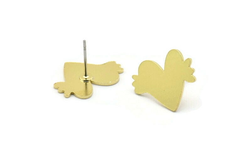 Messing Herz Ohrstecker, 8 Und Flügel Ohrstecker | 18x14x0.80 Mm A2664 Messing Herz Ohrstecker, 8 Und Flügel Ohrstecker | 18x14x0.80 Mm A2664 von yakutum