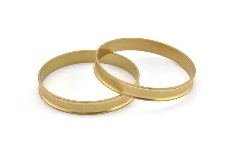 Messing Kanal Armband - Rohmessing Armreif Einstellungen -Klebestifte | 10x66.5 Mm V033 von yakutum