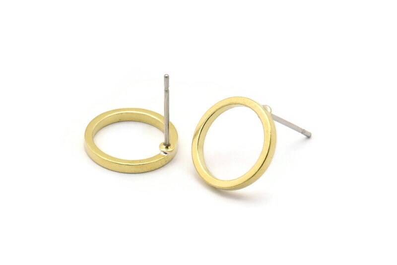 Messing Kreis Ohrring, 12 Rohmessing Ohrstecker | 12 Mm N0442 A1132 von yakutum