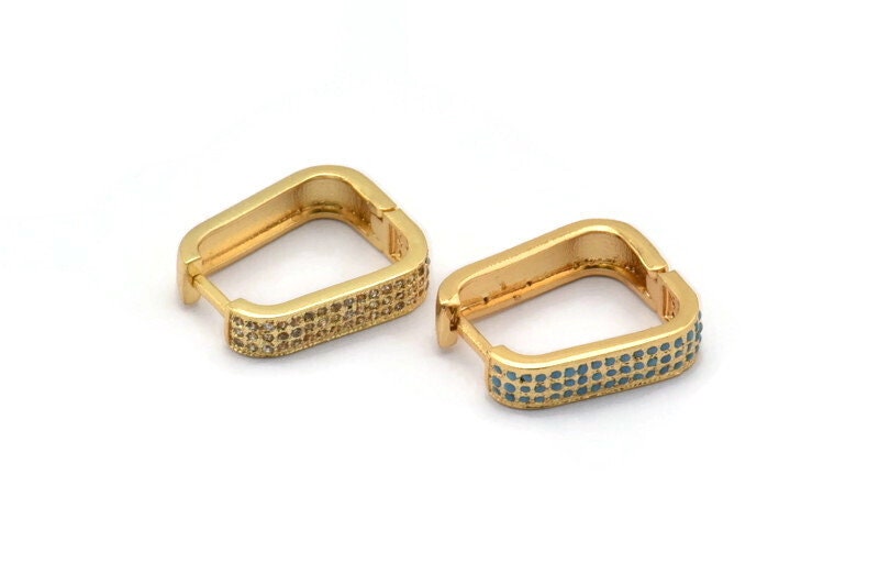 Messing Brisur Ohrring, 2 Rohe Quadrat Creolen Zirkon Ohrringe | 20x17x5mm Sy0081 Messing Brisur Ohrring, 2 Rohe Quadrat Creolen Zirkon Ohrringe | 20x17x5mm Sy0081 von yakutum