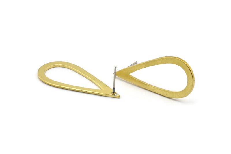 Messing Ohrhänger, 6 Ohrstecker | 36 X 16 Mm Bs 1312 A1121 von yakutum