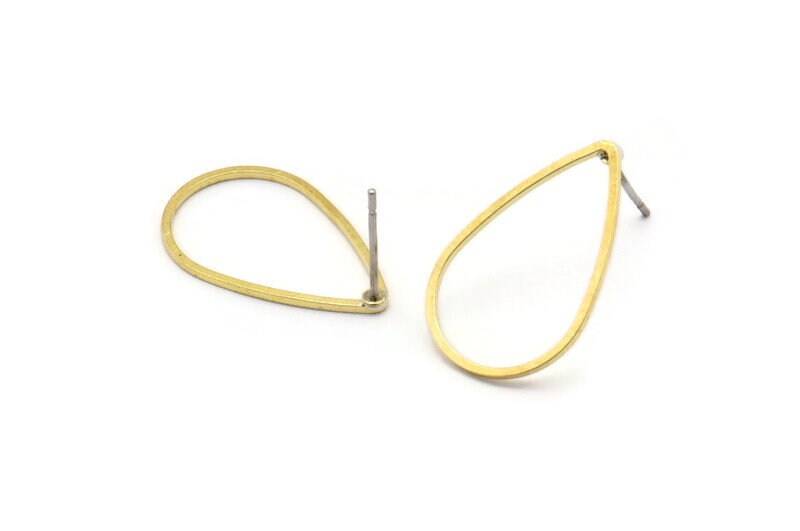 Messing Ohrstecker, 12 Ohrstecker | 22 X 14 Mm Bs 1139 A1124 von yakutum