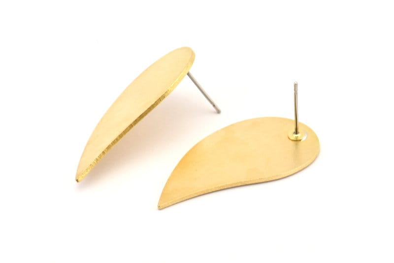 Messing Ohrstecker, 6 Ohrstecker | 33x16x1mm D0781 A1166 von yakutum