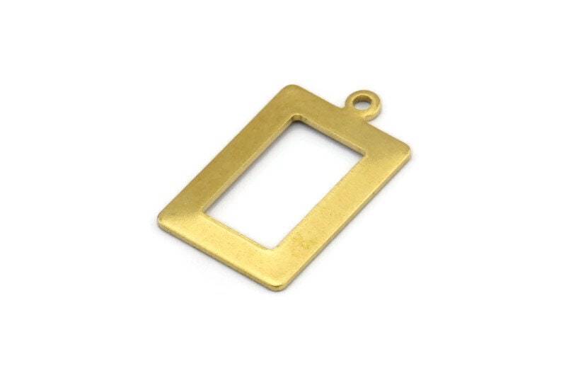 Messing Rechteck Charm, 24 Charms Mit 1 Schleife, Anhänger, Ohrringe | 23x14x0.80 Mm B0324 von yakutum