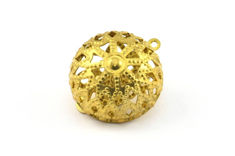 Messing Runde Brosche, 3 Rohe Broschen Mit 1 Schlaufe | 24.5x21x18mm Y066 von yakutum