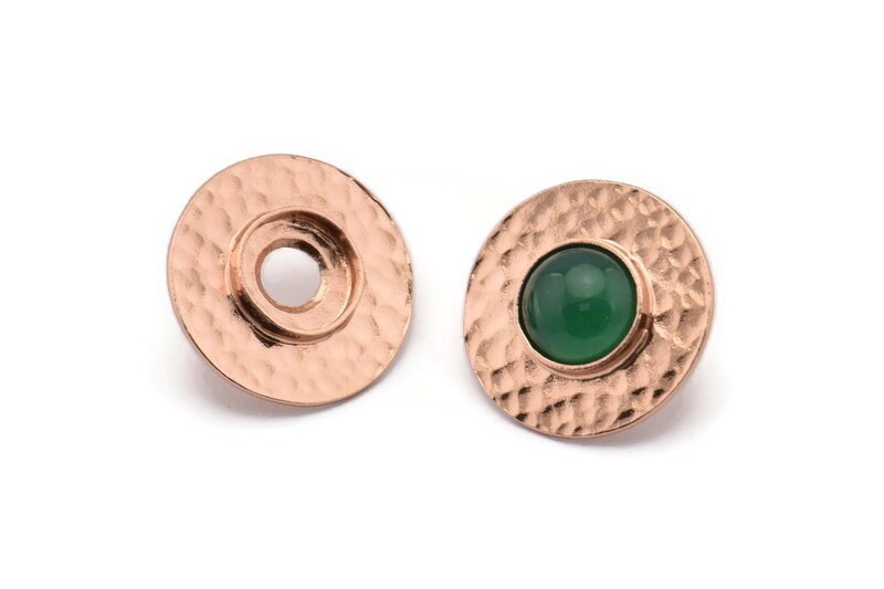 Rosegold Runder Ohrring, 2 Überzogene Messing Gehämmert Runde Ohrring-Posts Mit 1 Pad, Zubehör | 22 X 3 Mm E273 Rosegold Runder Ohrring, 2 Überzogene Messing Gehämmert Runde Ohrring-Posts Mit 1 Pad, Zubehör | 22 X 3 Mm E273 von yakutum