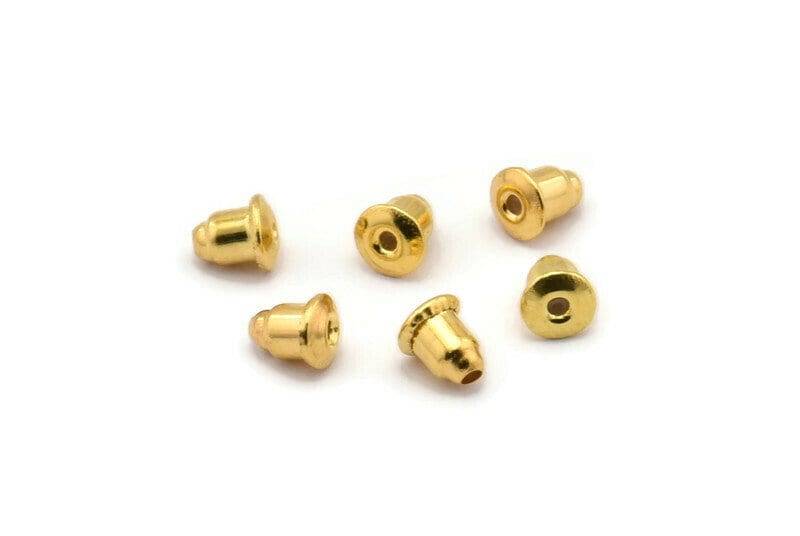 Vergoldeter Stopper, 50 Vergoldeter Messingohrringstopper, Ohrmuttern | 5.5 X 5 Mm | A0356 Vergoldeter Stopper, 50 Vergoldeter Messingohrringstopper, Ohrmuttern | 5.5 X 5 Mm | A0356 von yakutum