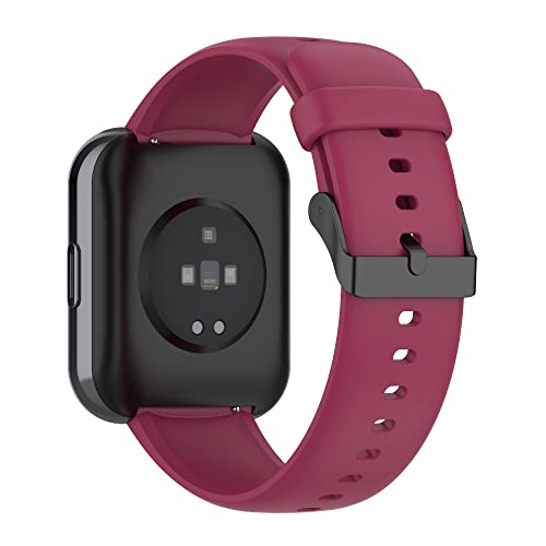 yanghongyua 22 mm breites Universal-Uhrenarmband, Silikonarmband für Realme Watch 3, Silikonarmband mit Metallschnalle für Realme Watch 3. (Bordeaux) von yanghongyua