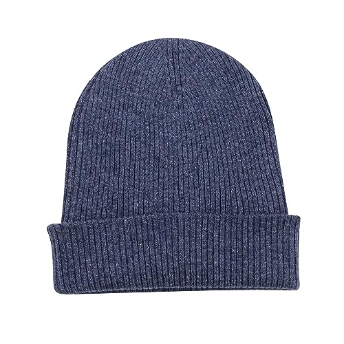 yanopurna Kaschmir Mütze – aus 100% Kaschmirwolle, Cashmere Beanie handgewebt aus Nepal, Unisex, Handwäsche, Dunkelblau von yanopurna