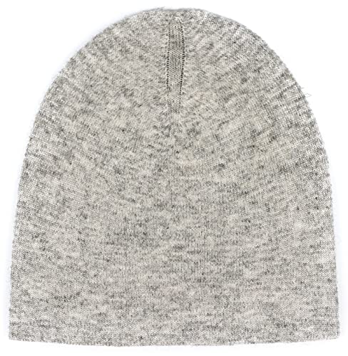 yanopurna Kaschmir Mütze – aus 100% Kaschmirwolle, Cashmere Beanie handgewebt aus Nepal, Unisex, Handwäsche, Weißgrau von yanopurna