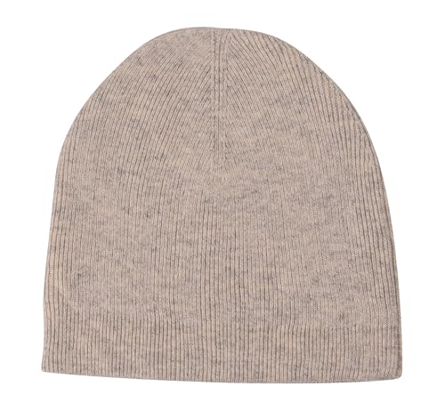 yanopurna Kaschmir Mütze – aus 100% Kaschmirwolle, Cashmere Beanie handgewebt aus Nepal, Unisex, Handwäsche, Weissgrau von yanopurna