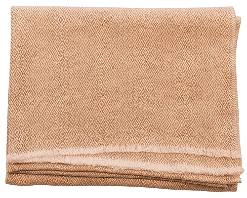 yanopurna Kaschmir Schal – aus 100% Kaschmirwolle, 68x190 cm, Cashmere Schal handgewebt aus Nepal, Unisex, Handwäsche, Braun, Karomuster von yanopurna